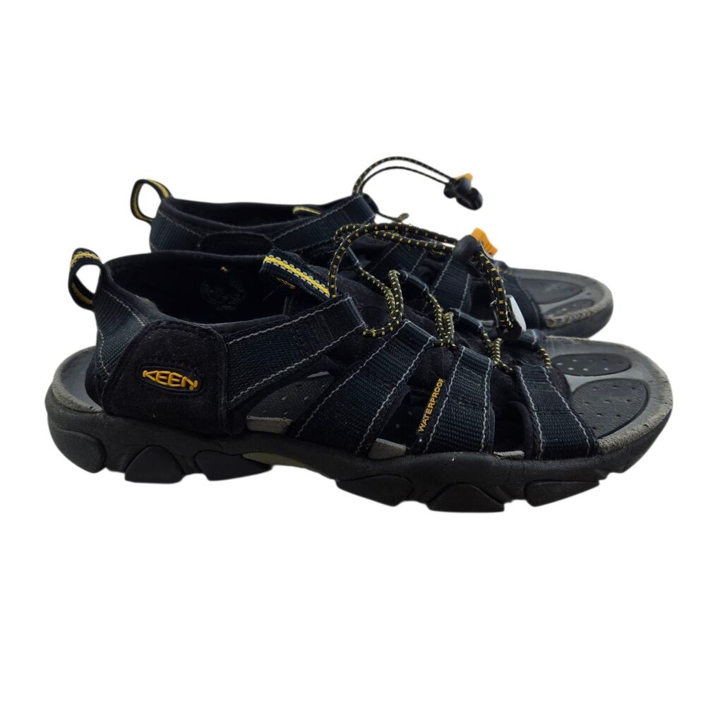 Keen‎ Sport Sandals Mens 8 Black Open Toe Bungee Laces Hiking Outdoor Gorpcore
